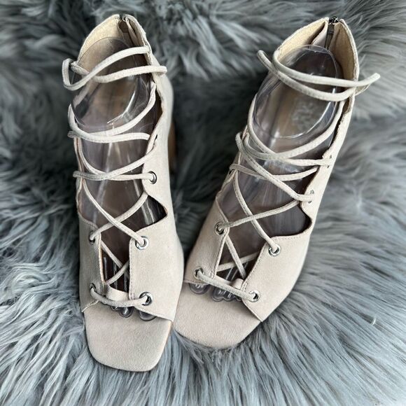 Vince Camuto Nahara sandal square peep toe wedge heels size 8 - Picture 4 of 13